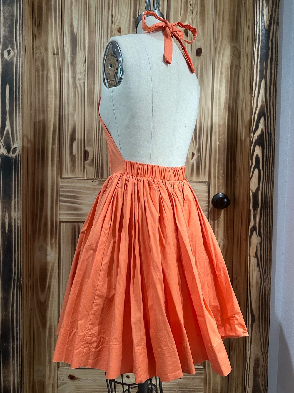 ❗️Mable Cotton Halterneck Mini Dress In Tangerine Size Small Summer Sundress